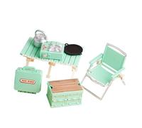 KiBcsLic Mini Set da Campeggio per Picnic, Decorazioni per Casa delle Bambole All'aperto, Giocattolo per Bambini, per Giochi di Ruolo, per Bambine E Ragazz, Verde
