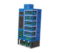 KiBcsLic Modello di Edificio Miniatura Moderno Decorazione Paesaggio per Diorama Ornamento Architettura Cittadina Modello Micro Ferrovia Scenografico Materiale, Blu