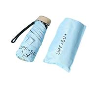 KiBcsLic Ombrello Compatto Pieghevole Portatile Mini Impermeabile 2 in 1 Anti Pioggia Telaio in Lega di Alluminio Design Compatto Adatto a Bambini Amici, Blu