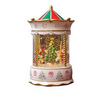 KiBcsLic Ornamento Musicale Scatola Decorativa Centrotavola Natalizio con 8 Canzoni E Neve Scintillante Adatto per La Decorazione Della Casa E R, Albero Bianco