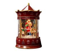 KiBcsLic Ornamento Musicale Scatola Decorativa Centrotavola Natalizio con 8 Canzoni E Neve Scintillante Adatto per La Decorazione Della Casa E R, Babbo Natale Rosso