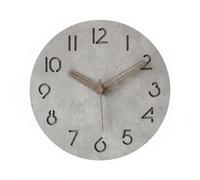 KiBcsLic Orologio da Parete Silenzioso senza Fori Arredamento per la Casa Oggetto Decorativo per Soggiorno, Salotto, Ufficio, Grigio Roma Effetto Pietra, 30 Cm