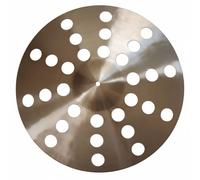 KiBcsLic Piatto Crash Forato Bronzo Ramato Piatto Forato Linee Concentriche Strumento Musicale, 20 Pollici 49,8 Cm