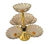 KiBcsLic Piatto Da Portata Girevole Contenitore per Piatto per Antipasti a Scomparti Elegante Design a Petali Multiplo Adatto per Salotto E Intra, Oro, 6 Vassoi