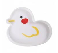 KiBcsLic Piatto per Bambini con Animali Fotogenico Piatto in Ceramica a Forma di Animale Idea Regalo Set Stoviglie con Cartoni Animati per Cena, Spuntino, Anatra Bianca