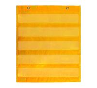KiBcsLic Pocket Chart Didattico da Parete a più Tasche con Area Magnetica per Cartoncini Archivio E Calendario Adatto per Ufficio asa, Giallo