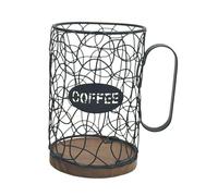 KiBcsLic Porta Capsule di Caffè, Contenitore, Organizer, Cestino per Capsule di Caffè per Bancone Bar, Casa, nero, senza coperchio