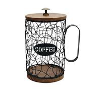 KiBcsLic Porta Capsule di Caffè, Contenitore, Organizer, Cestino per Capsule di Caffè per Bancone Bar, Casa, nero, con coperchio