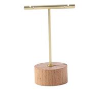 KiBcsLic Porta Orecchini Supporto Espositore Gioielli Organizer Base Legno Metallo Struttura T Compatta Facilita La Selezione Adatto per Casa Negozio Vetrina M, S