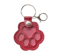 KiBcsLic Portachiavi Memoriale in Pelle PU con Custodia per di Cane E Gatto Design a Forma di Zampa Perfetto per Ricordare Il Tuo Animale Domestico Adatt, Rosso