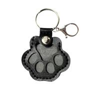 KiBcsLic Portachiavi Memoriale in Pelle PU con Custodia per di Cane E Gatto Design a Forma di Zampa Perfetto per Ricordare Il Tuo Animale Domestico Adatt, Nero