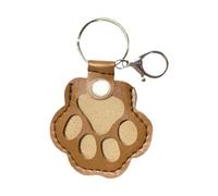 KiBcsLic Portachiavi Memoriale in Pelle PU con Custodia per di Cane E Gatto Design a Forma di Zampa Perfetto per Ricordare Il Tuo Animale Domestico Adatt, Marrone Chiaro