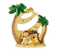 KiBcsLic Presepe di Natale Scultura in Miniatura Statuetta Scena della Nascita Ornamento con Lavorazione Pregiata Adatto per Centrotavola E Decorazione, Verde 10.49x11.5 Cm