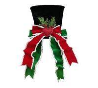 KiBcsLic Puntale per Albero di Natale con Cappello E Fiocco, Decorazione Natalizia per Casa, Ufficio, Bar di Capodanno, Puntale per Albero di Natale