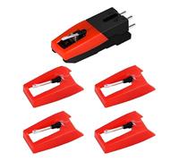 KiBcsLic Puntina per Robusta con 4 puntine in, Facile Installazione, Testina di Ricambio Professionale, Buon Suono, Accessorio Rosso