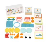 KiBcsLic Puzzle di Legno con Blocchi di Legno, Gioco di impilamento, ordinamento dei Colori, Set di Puzzle di Forme Tangram per Il Compleanno