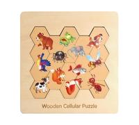 KiBcsLic Puzzle in Legno Giocattolo Didattico Gioco di Logica Puzzle con Forme E Colori per Sviluppare Le capacità Cognitive E di Osservazione Adatto Come Idea, Animale