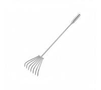 KiBcsLic Rastrello in Acciaio Inox Antiruggine Rastrello Multiuso da Giardino Ergonomico per Aiuola , Rastrello A 7 Denti In Acciaio Inossidabile Da 100 Cm
