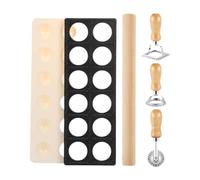 KiBcsLic Ravioli Maker Press Set Pasta Stampatori Tagliapasta Mattarello Combinazione Completa Resistente Adatto Cucina Domestica Ristorazione Feste, Nero