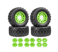 KiBcsLic Rc Auto Pneumatici Ruote Copertoni per Corsa Fuoristrada in Gomma con Disegno a Blocchi E Supporto Interno per Adatte a Camion Radiocomandati Pista, Green