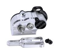 KiBcsLic Scatola del Cambio RC Cambio Completo per Cingolati Trasmissione in Alluminio CNC con Ingranaggi in Acciaio E Albero in Titanio Adatto per Modelli Ca, Argento