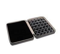 KiBcsLic Scatola Organizer Mini Scomparti con Forme Separate per Diamanti, Ideale per Esporre E Conservare Pietre Preziose, con Custodia in Pelle PU Nera, Tutto Nero