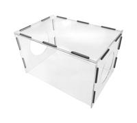 KiBcsLic Scatola Raccoglipolvere per Levigatura, Copertura Antipolvere Portatile con 2 Fori, Vassoio in Acrilico Trasparente, Gabbia Raccoglipolvere per, 35x25x25 Cm