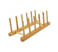 KiBcsLic Scolapiatti in Bambù per Piatti E Tazze, Robusto, Ideale per Cucina, Bar E Credenza.