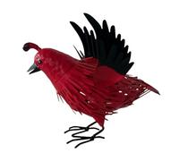 KiBcsLic Scultura Decorativa in Ferro Raffigurante Un Pettirosso, per Uso Domestico E in Giardino, Rosso