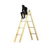 KiBcsLic Scultura | Design Moderno Europeo, Statuetta del Pensatore, Soprammobile in Lega, per Studio, Mobile Bar, L