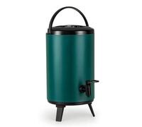KiBcsLic Secchio Termico con Rubinetto in Acciaio Inox Dispenser di Bevande con Rubinetto Pieghevole Brocca per Bar, Array, Verde Scuro, 12L