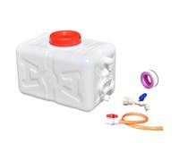 KiBcsLic Serbatoio d'Acqua Orizzontale con Rubinetto per Tubo Flessibile, Brocca Ideale per Giardinaggio E Uso Esterno, Bianco 15kg