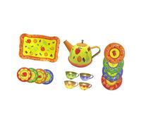 KiBcsLic Set da tè per Bambini, Set da Gioco per Il tè del Pomeriggio, Giocattolo Educativo da Principessa con Teiera E Tazza per Bambine dai 3 Ai 6 Anni, Giallo