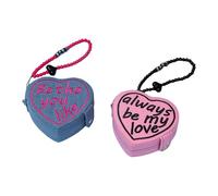 KiBcsLic Set di 2 Scatole Portagioie a Forma di Cuore per Perline, Collane, Anelli