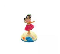 KiBcsLic Set di 4 Statuette Decorative per Cruscotto Auto: Ballerina con Ukulele, in Plastica con Strisce, per Interni Auto E Scrivania, 3 pezzi