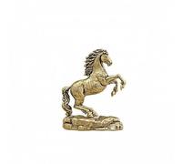 KiBcsLic Set di 6 Statuette di Cavalli in Ottone, Sculture di Cavalli in Miniatura, Statuette Eretta, Metallo Massiccio, Finitura Bronzo Antico, Adatte, 3 Pezzi