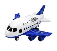 KiBcsLic Set di Giocattoli Aereo Passeggeri Premium con 6 Mini Veicoli, Blu 6 Auto Della Polizia