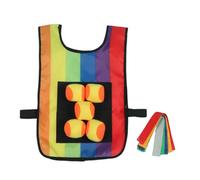 KiBcsLic Set di Palline Adesive E Gilet per Gioco Dinamico Allenamento Manuale E Riflessi Materiale Resistente in Tessuto Oxford Ideale per Bambini Adulti Att, Code di Giubbotto E Palle