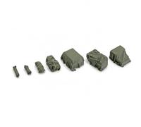 KiBcsLic Set Diorama in Miniatura con Pacchetti di Approvvigionamento E Accessori per Trincee in Resina Durevole con Particolari Minuziosi Adatto per, Set completo, 7 pezzi, pre-colorati