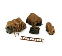 KiBcsLic Set Diorama in Miniatura con Pacchetti di Approvvigionamento E Accessori per Trincee in Resina Durevole con Particolari Minuziosi Adatto per, Accessori per scena, 6 pezzi, pre-colorati