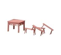 KiBcsLic Set Scrivania E Sedia per Casa delle Bambole, Modello di Simulazione, Mini Sgabello E Tavolo per Il Soggiorno della Casa delle Bambole, Non Dipinto