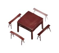 KiBcsLic Set Scrivania E Sedia per Casa delle Bambole, Modello di Simulazione, Mini Sgabello E Tavolo per Il Soggiorno della Casa delle Bambole, Dipinto
