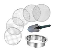 KiBcsLic Setaccio per Terra Crivello Rotondo Vagliatore per Bonsai E Rete Filtrante per Pulire Il Terriccio da Sassi Adatto per Hobbisti E Cura di Piante da I, Pala Verde a 5 Maglie