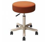 KiBcsLic Sgabello da Estetista con Ruote Base a 5 Razze Sgabello Girevole con Ruote Impermeabile per Parrucchieri, Makeup Professional, Studio Medico, Bianco Sporco, Ruota Nera