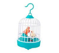 KiBcsLic Simulazione di Uccello Giocattolo per Il Tempo Libero, Mini Uccello Giocattolo Che E Cinguetta, Giocattolo Musicale, Gabbia per Uccelli Attivata, Blu