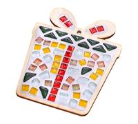 KiBcsLic Sottobicchiere Natalizio Progetto Artistico Fatto a Mano con Kit Creativo Completo di Mosaico in Vetro Adatto per Regali Originali E Feste Natalizie, Pacco Regalo