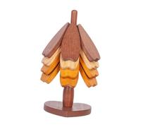 KiBcsLic Sottobicchieri in legno a forma di albero, accessori da tavola, 4 Fogli