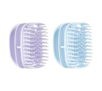 KiBcsLic Spazzola per shampoo compatta con massaggio al cuoio capelluto, adatta sia per capelli bagnati che asciutti, di, per una pulizia, Viola E Blu