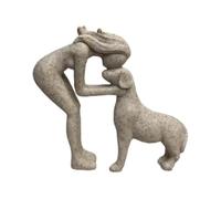 KiBcsLic Statua Cane Figurina Ornamento Da Scaffale Scultura Pezzo Decorativo in Resina Adatta per Arricchire L'Estetica Del Soggiorno Ufficio, Arenaria