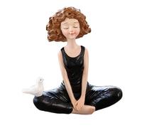 KiBcsLic Statua di Ragazza in Resina, Statuetta di Meditazione Boema per Scrivania,